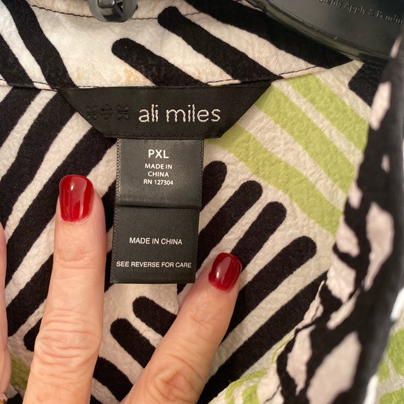 Ali Miles PXL black white and lime jacket 3/4 length sleeves with lots of detail - Picture 5 of 6